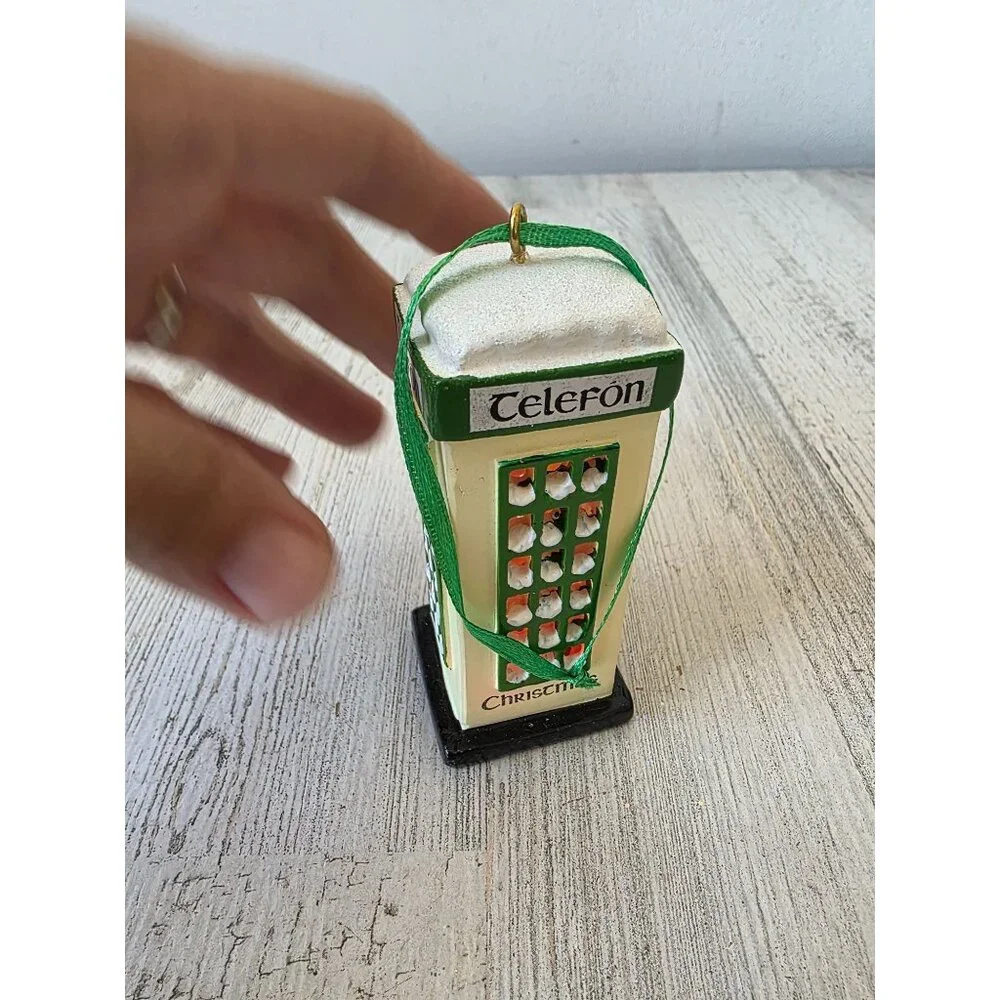 Light up telephone booth‎ ornament Xmas tree phone